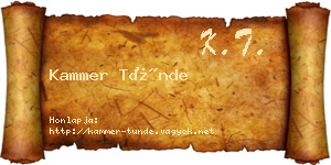 Kammer Tünde névjegykártya